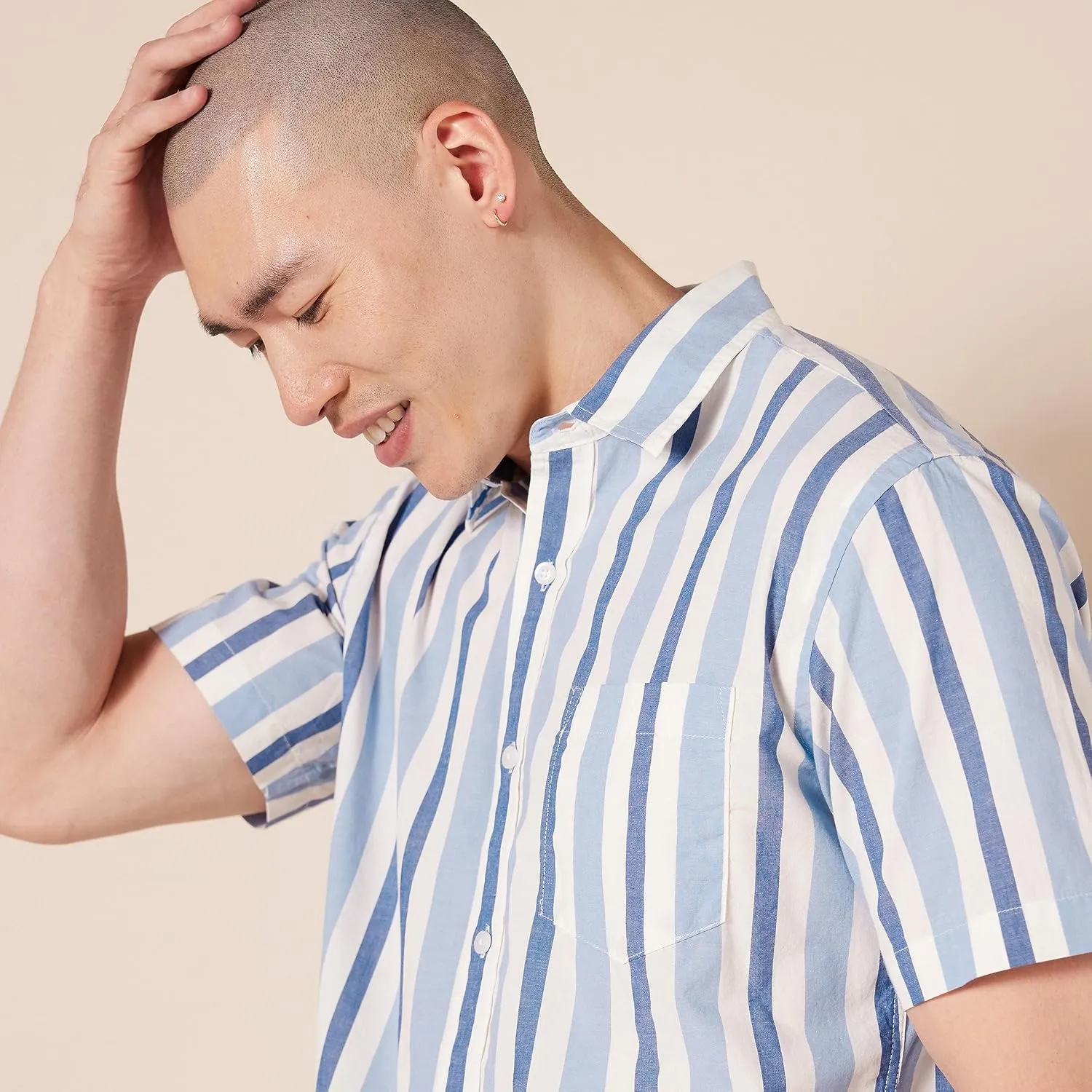 Amazon Essentials Men's Regular-Fit Short-Sleeve Poplin Shirt