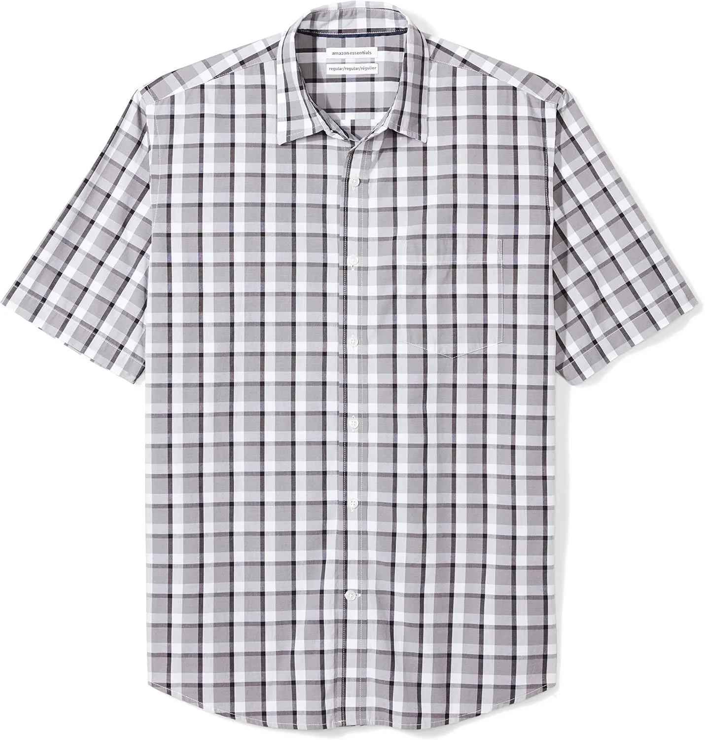 Amazon Essentials Men's Regular-Fit Short-Sleeve Poplin Shirt