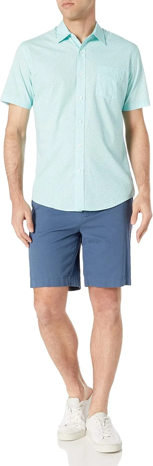 Amazon Essentials Men's Regular-Fit Short-Sleeve Poplin Shirt