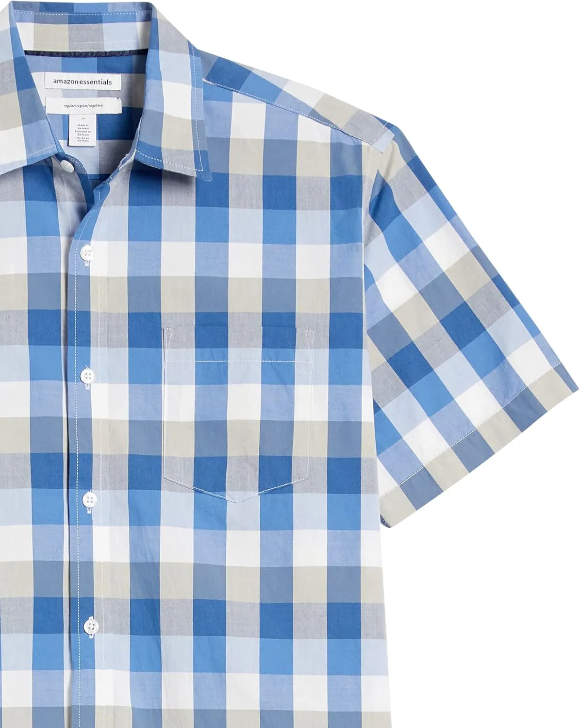 Amazon Essentials Men's Regular-Fit Short-Sleeve Poplin Shirt