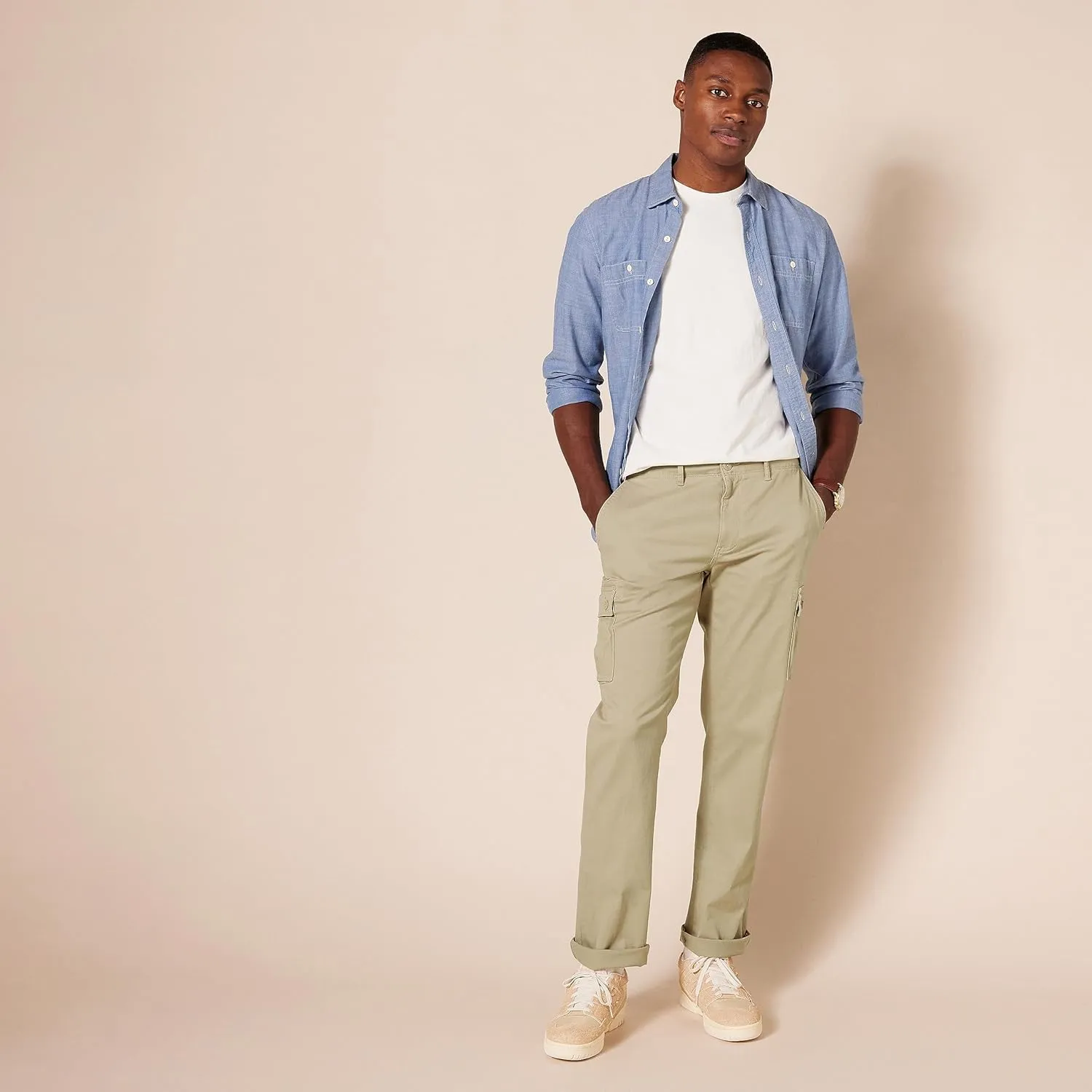Amazon Essentials Men's Straight-Fit Stretch Cargo Pant (Available in Big & Tall)