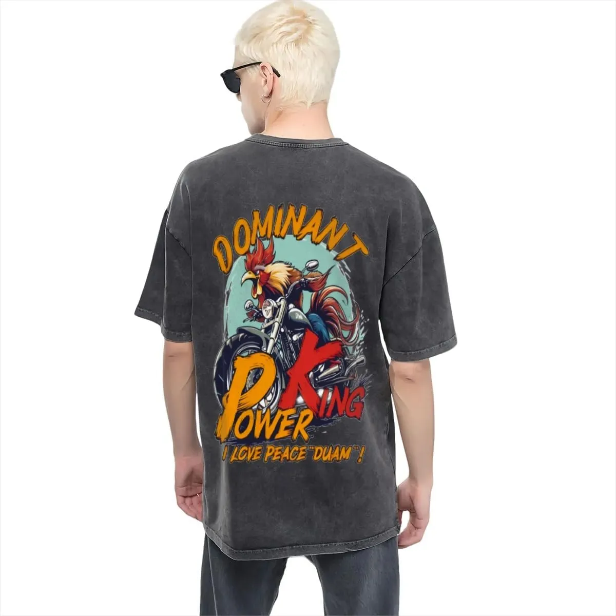 Bright Colorful Bear Classic Two Sides Retro Short Sleeve Shirt Men's Round Neck Sports T-Shirt