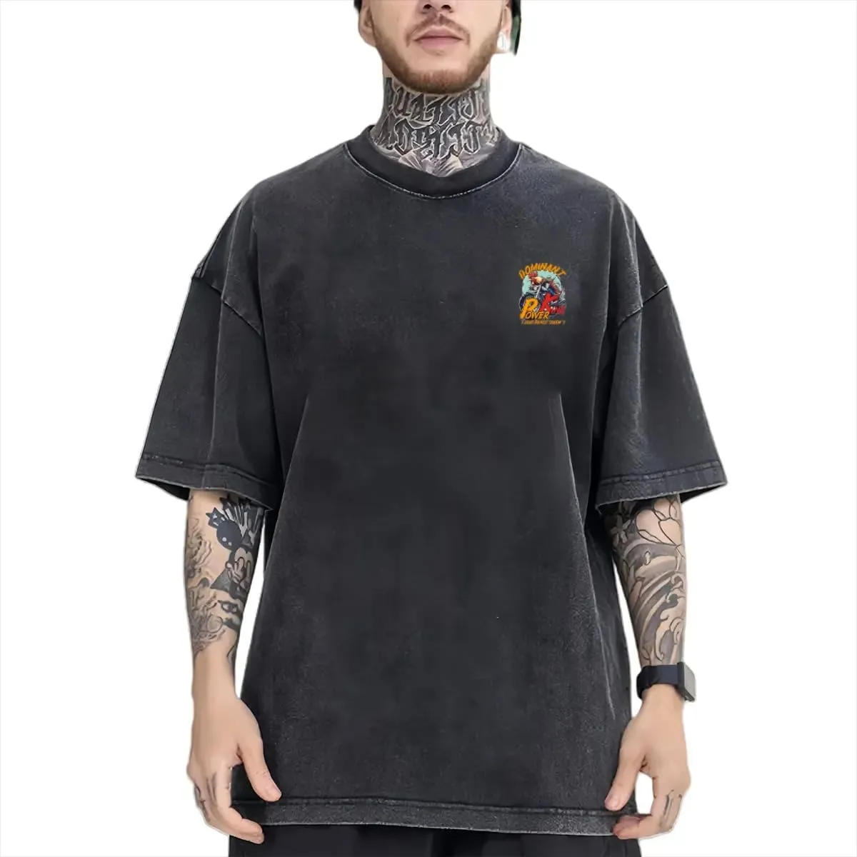 Bright Colorful Bear Classic Two Sides Retro Short Sleeve Shirt Men's Round Neck Sports T-Shirt