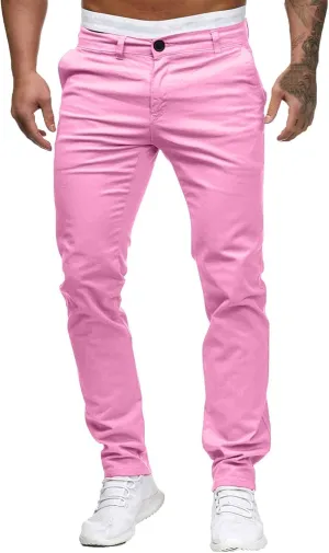 Chinos Pants Men Slim Fit Stretch Dress Pants Flat Front Sweat Pant Slacks Tapered Straight Fit Travel Pants Trousers