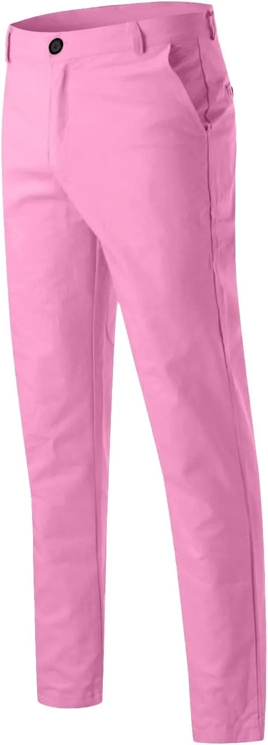 Chinos Pants Men Slim Fit Stretch Dress Pants Flat Front Sweat Pant Slacks Tapered Straight Fit Travel Pants Trousers