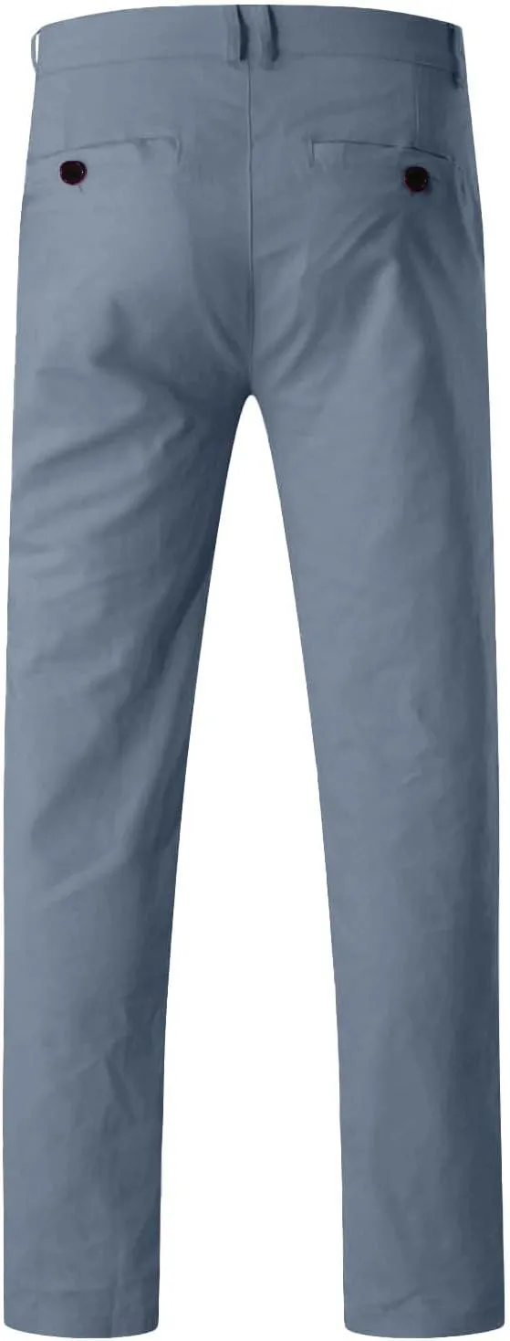 Chinos Pants Men Slim Fit Stretch Dress Pants Flat Front Sweat Pant Slacks Tapered Straight Fit Travel Pants Trousers