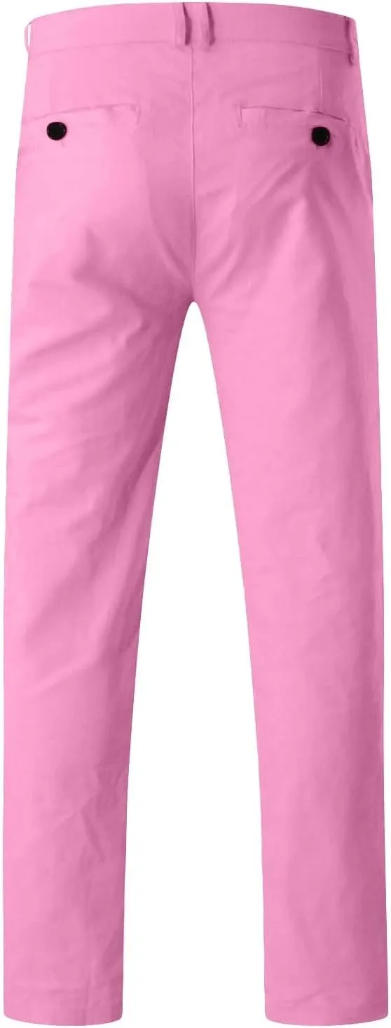 Chinos Pants Men Slim Fit Stretch Dress Pants Flat Front Sweat Pant Slacks Tapered Straight Fit Travel Pants Trousers