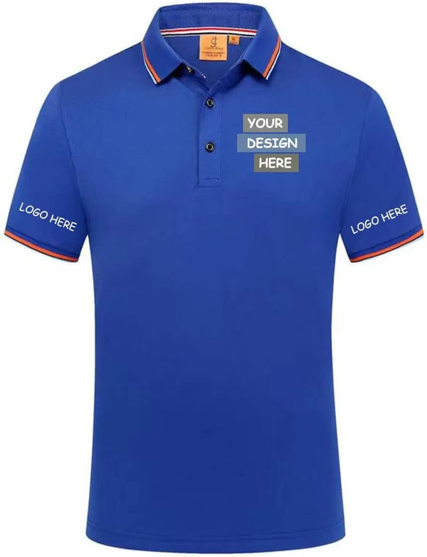 Custom Polo Shirts Design Your Own Personalized Golf Shirt with Logo/Text/Image for Men/Women