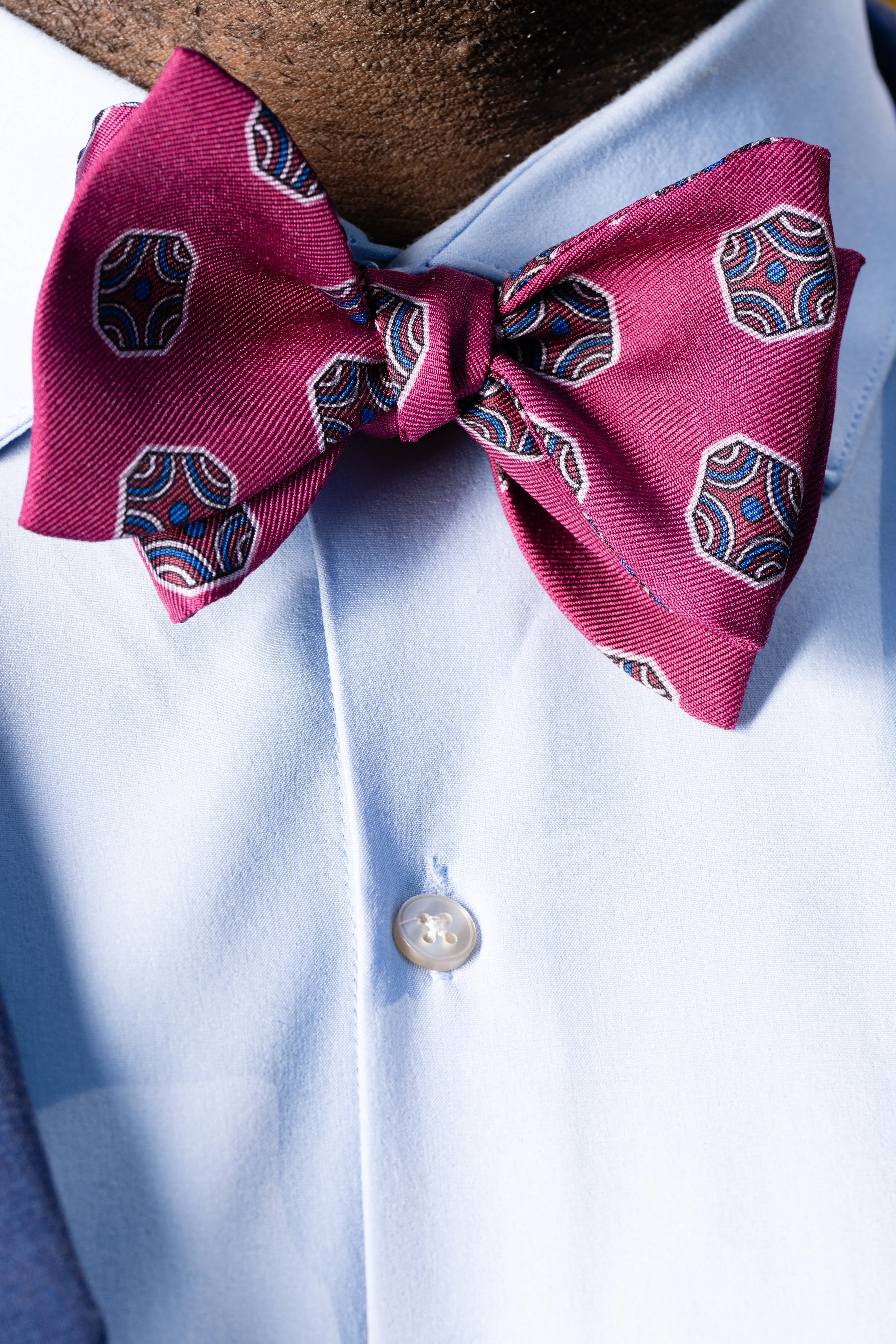 Dark Mauve Fancy Tile Butterfly Bow Tie