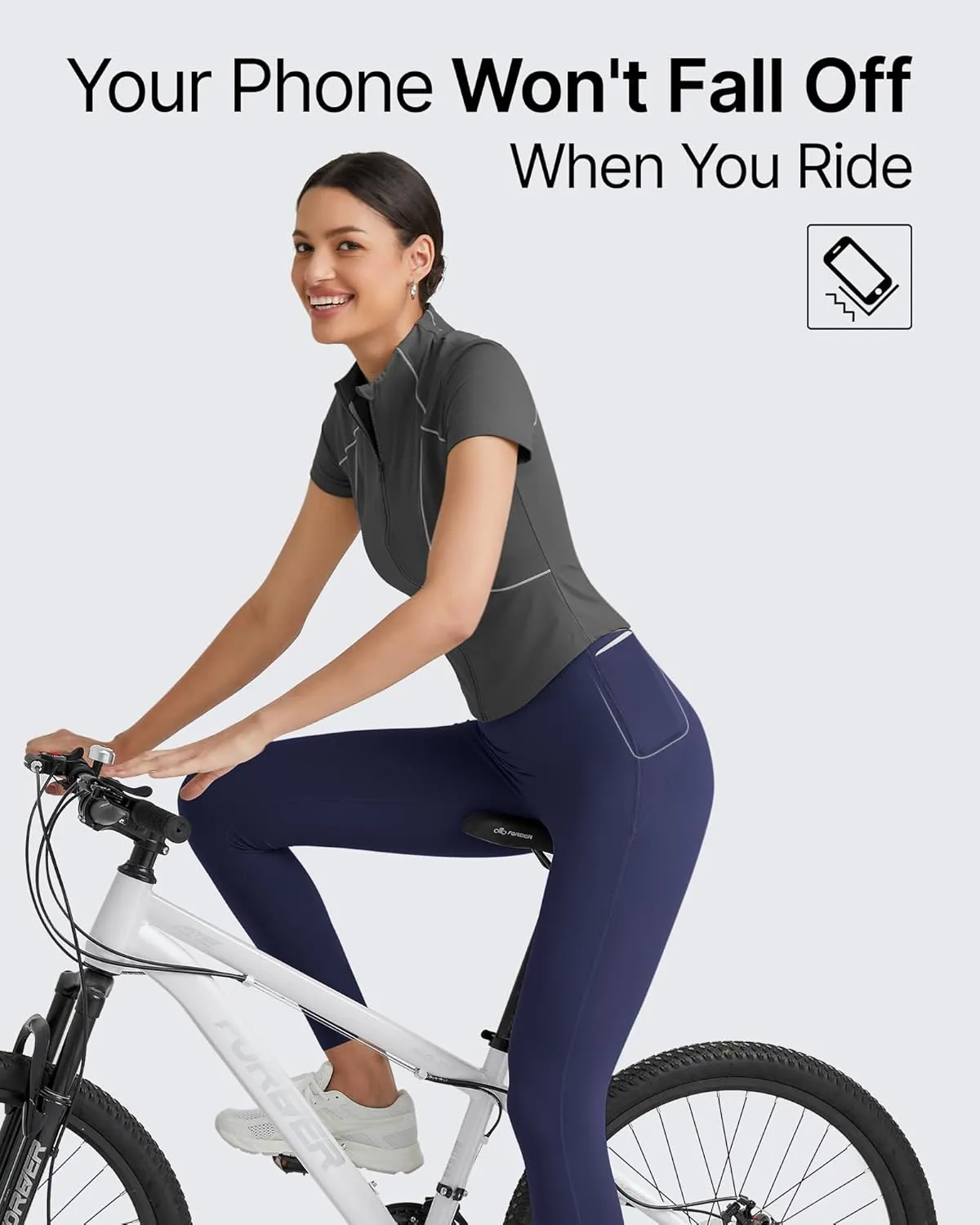 G4Free BareFeel Yoga Pants for Women Seamless Waistband Yoga Leggings Workout Biker Leggings with Pockets 25" 27" 29"