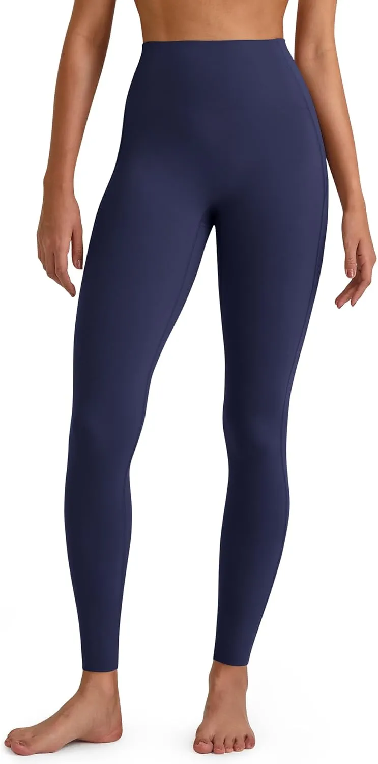 G4Free BareFeel Yoga Pants for Women Seamless Waistband Yoga Leggings Workout Biker Leggings with Pockets 25" 27" 29"