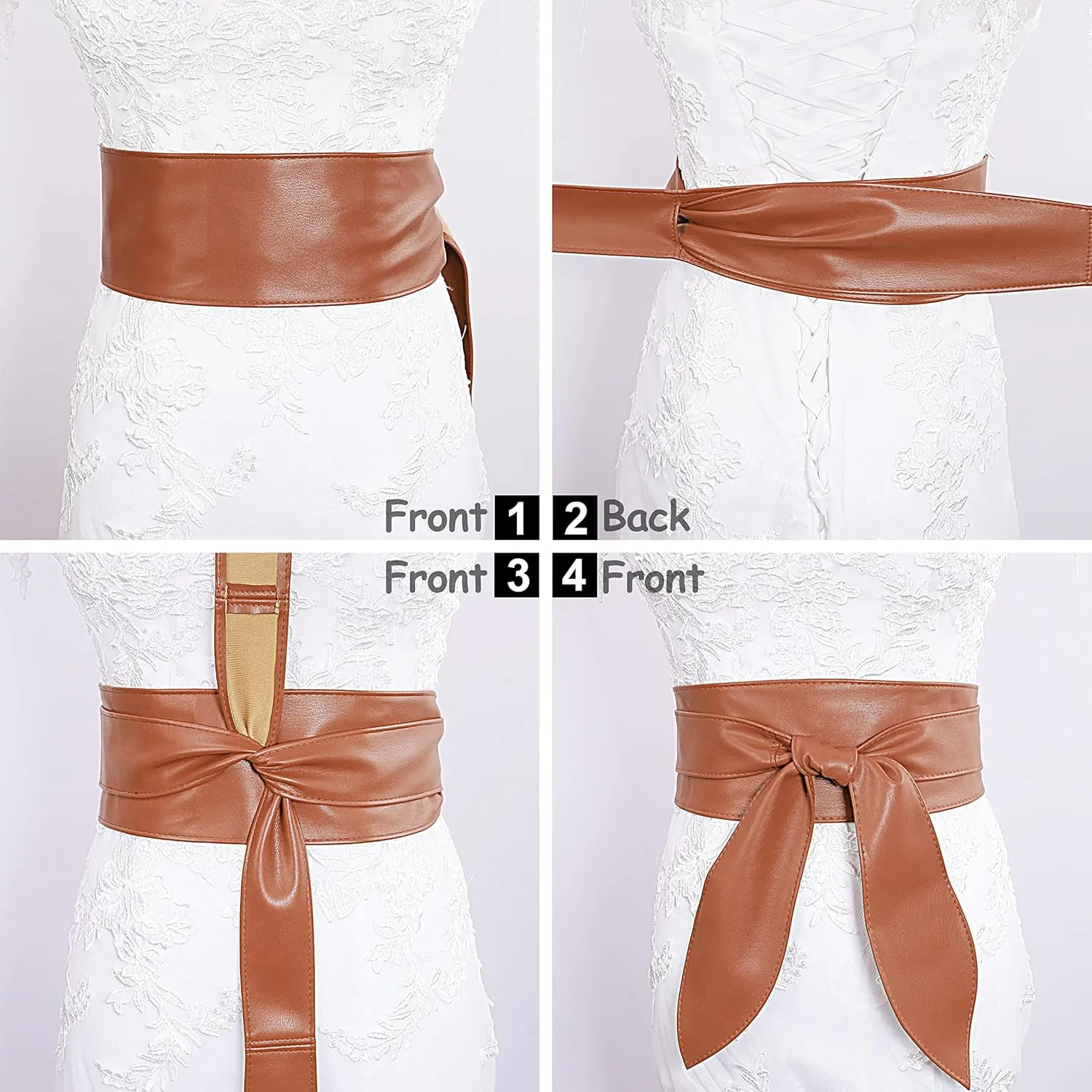 Lovful Wide Wrap Belt for Women,Cinch Obi Belts for Dress,Solid Color Long Waist Belt