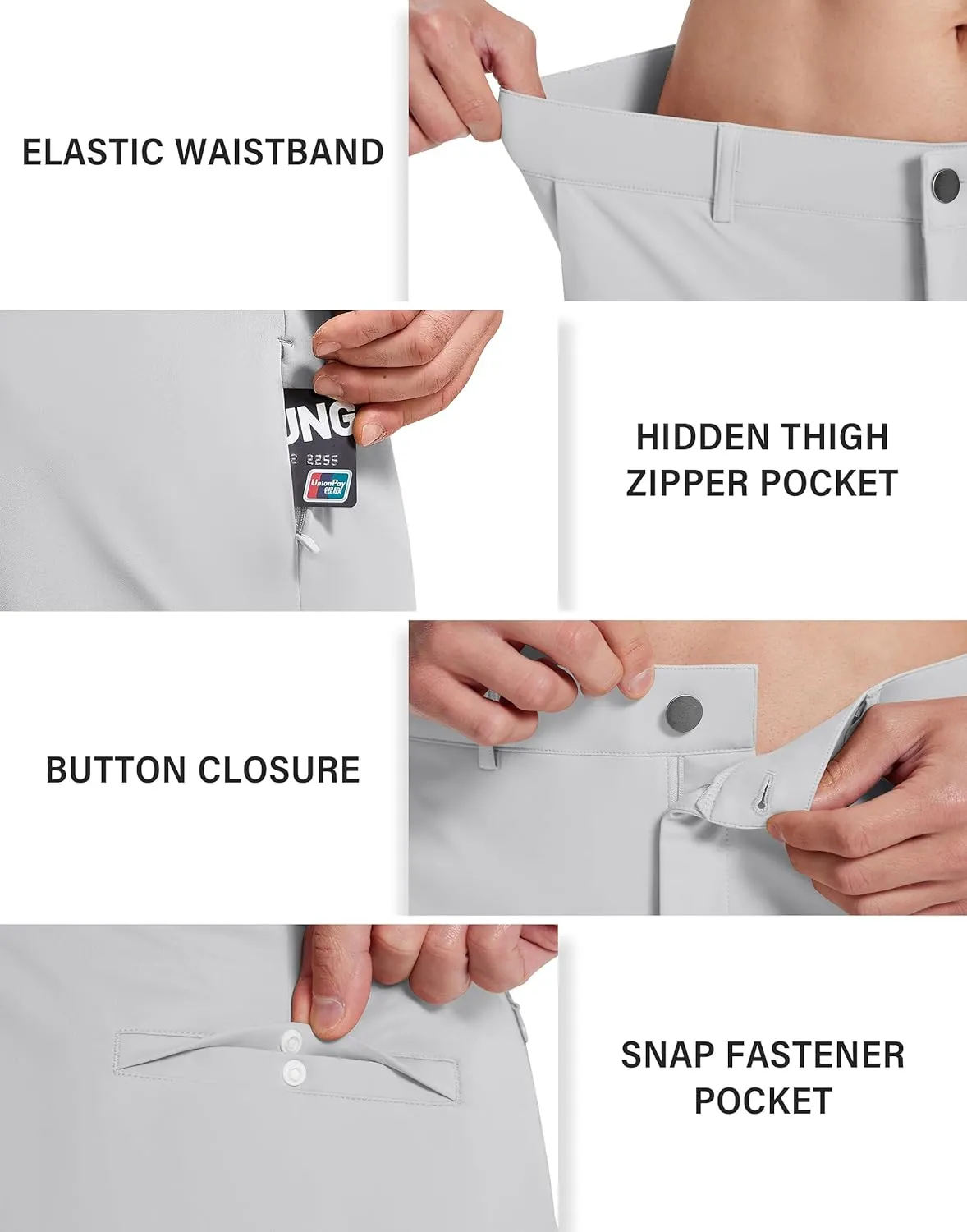 Mens Golf Joggers Pants with 5 Pockets Slim Fit Stretch Casual Dress Sweatpants for Work Travel Running