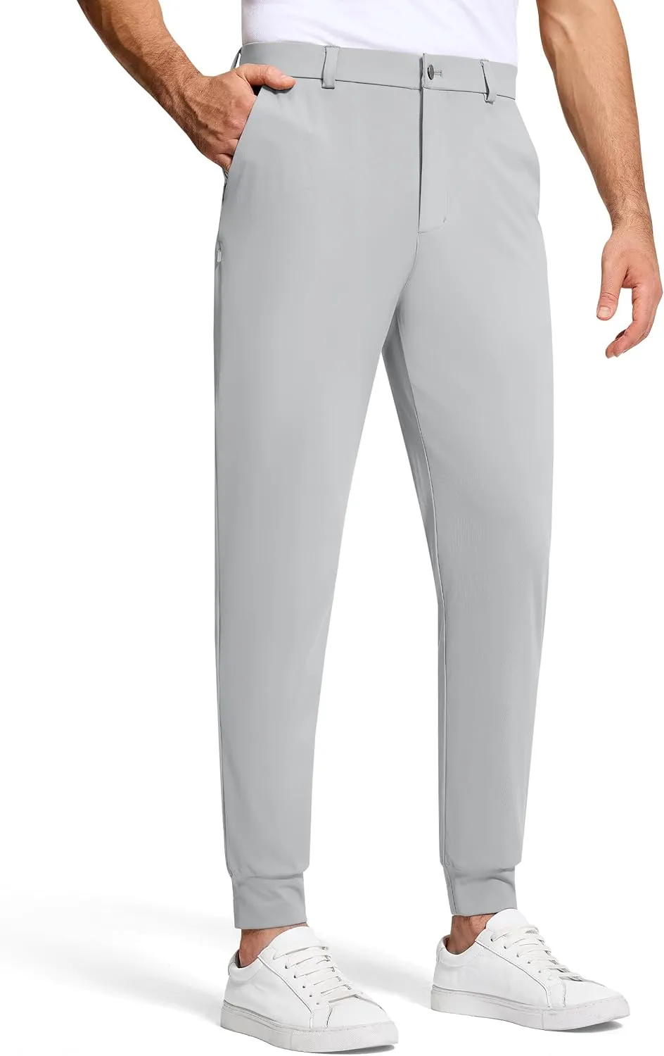 Mens Golf Joggers Pants with 5 Pockets Slim Fit Stretch Casual Dress Sweatpants for Work Travel Running