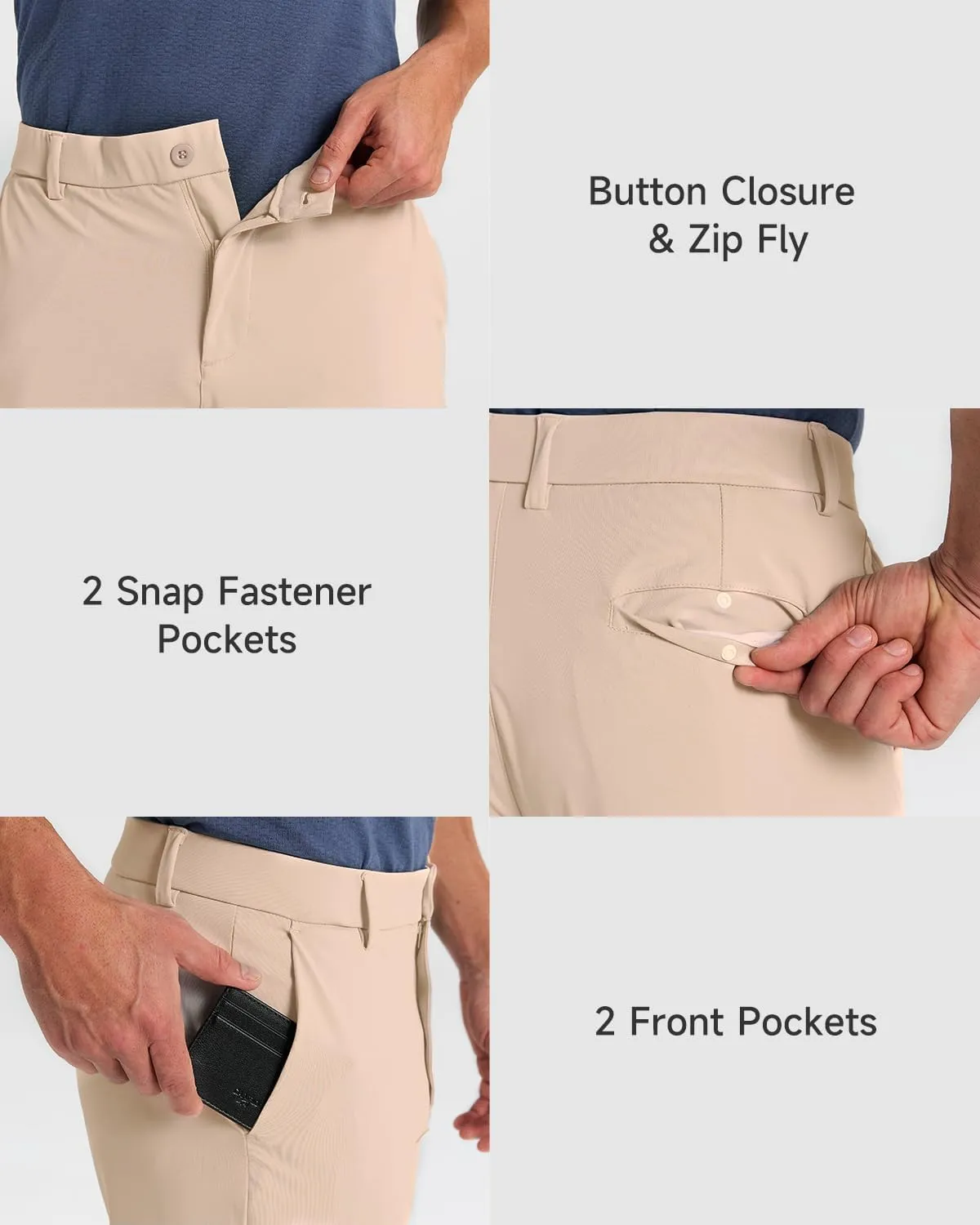 Men's Golf Joggers Pants with 5 Pockets Stretch Fit Work Dress Athletic Jogger Sweatpants for Running Gym