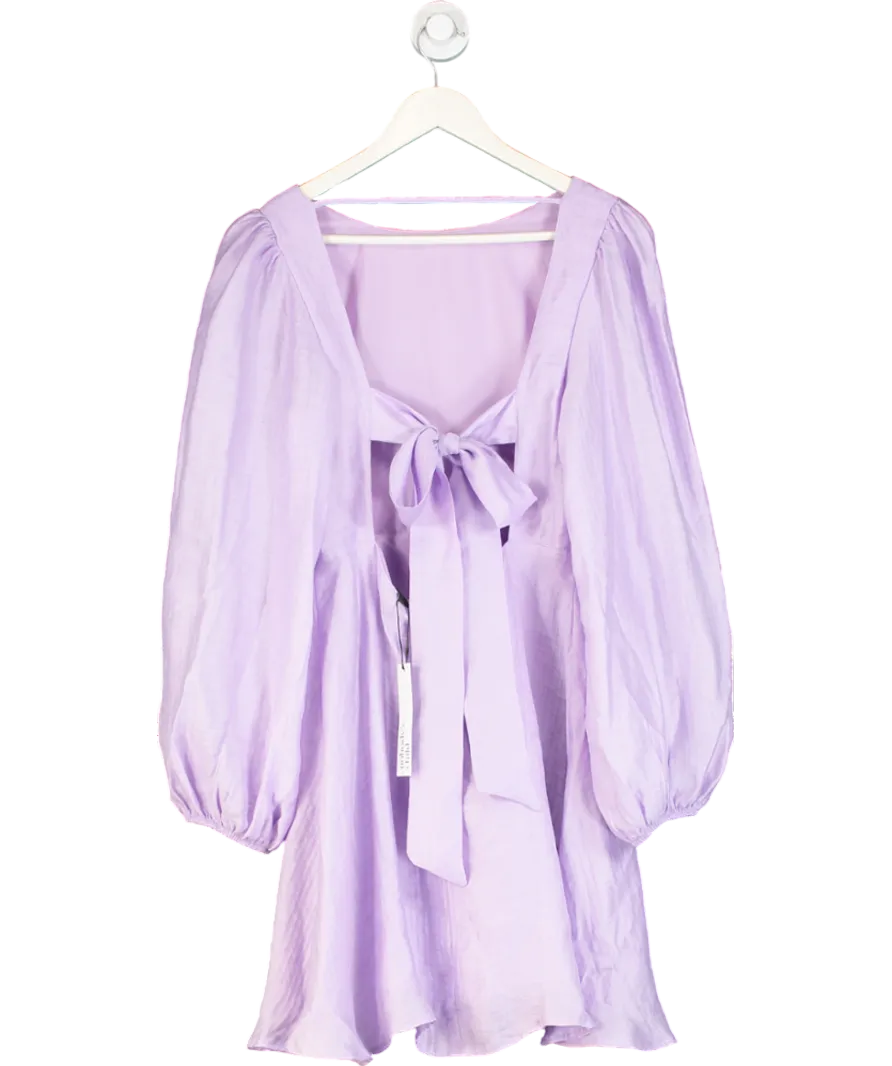 Nobody's Child Purple Lilac Balloon Sleeve Zola Mini Dress UK 10