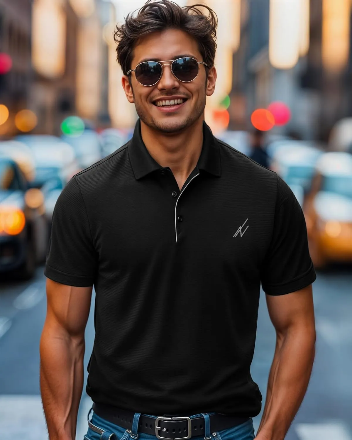 NY Threads Men's Golf Polo Shirt Moisture Wicking Quick Dry Performance Short Sleeves Polo Shirts for Men