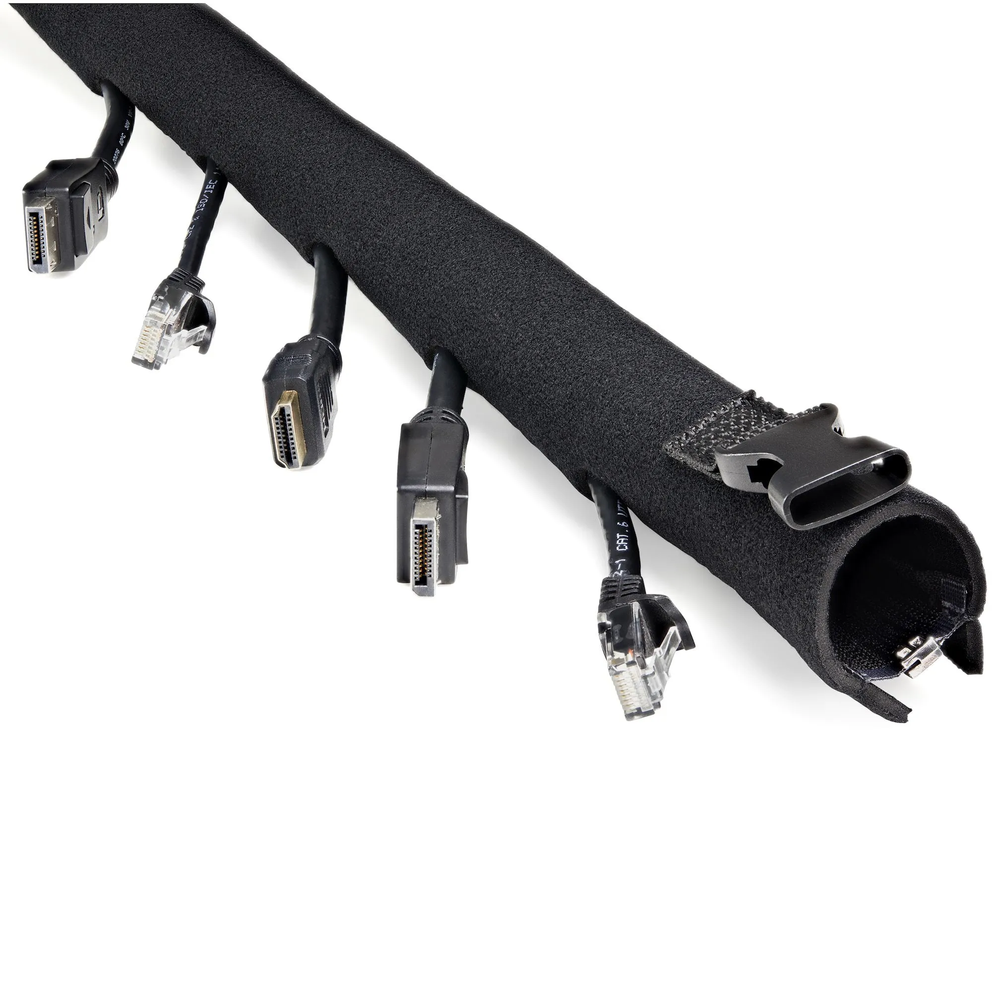 Startech.Com 40" (1M) Neoprene Cable Management Sleeve With Zipper & Buckle, 1.2" (3Cm) Diameter, Computer/Pc Power/Netw