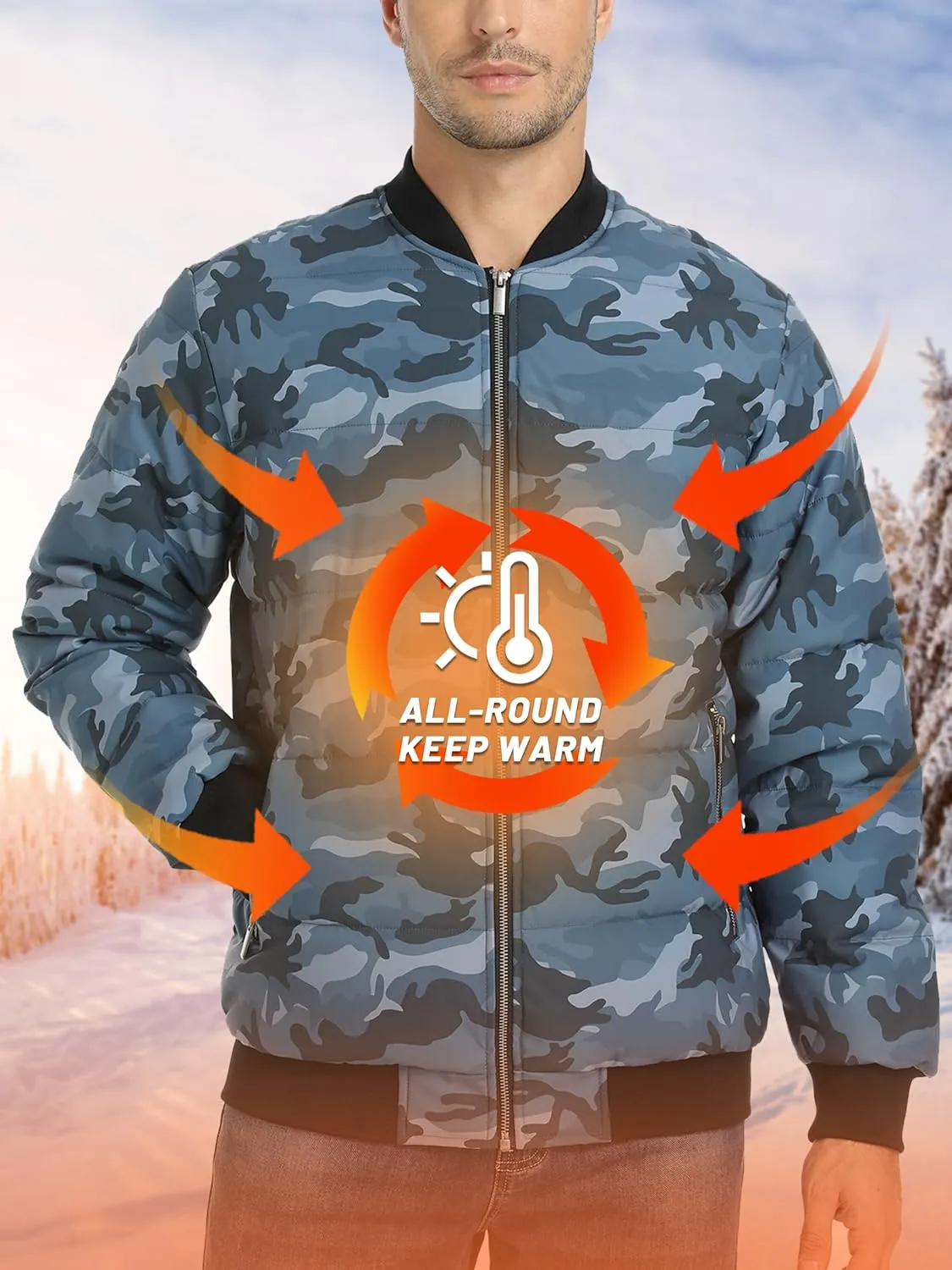 TACVASEN Puffer Jacket Men Quilted Mens Lightweight Jackets Water-Resistant Warm Padded Comfortable for Winter