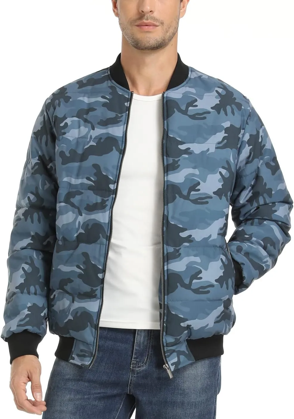 TACVASEN Puffer Jacket Men Quilted Mens Lightweight Jackets Water-Resistant Warm Padded Comfortable for Winter