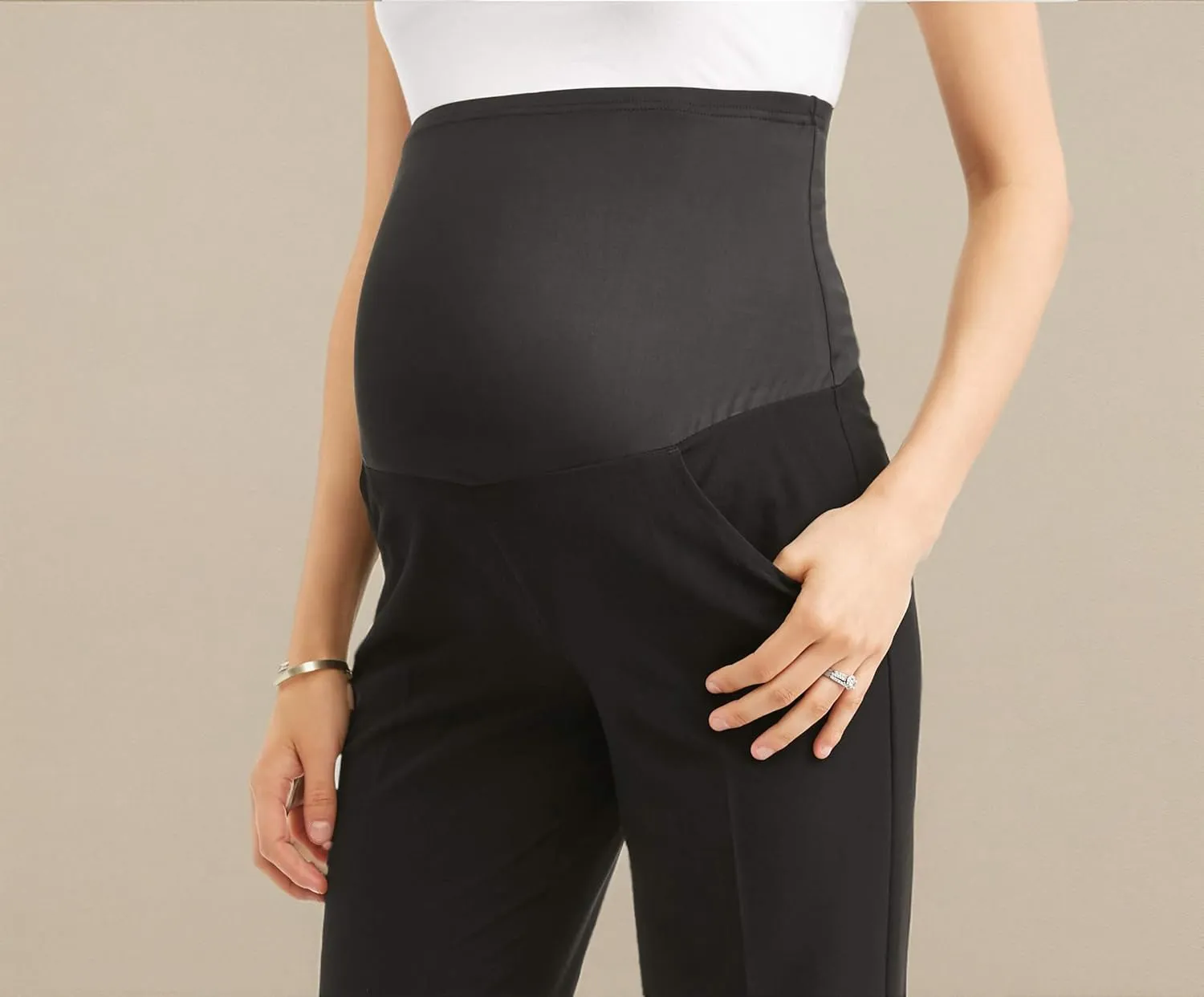 Times Two Maternity Women's Flare Leg Dress Pants