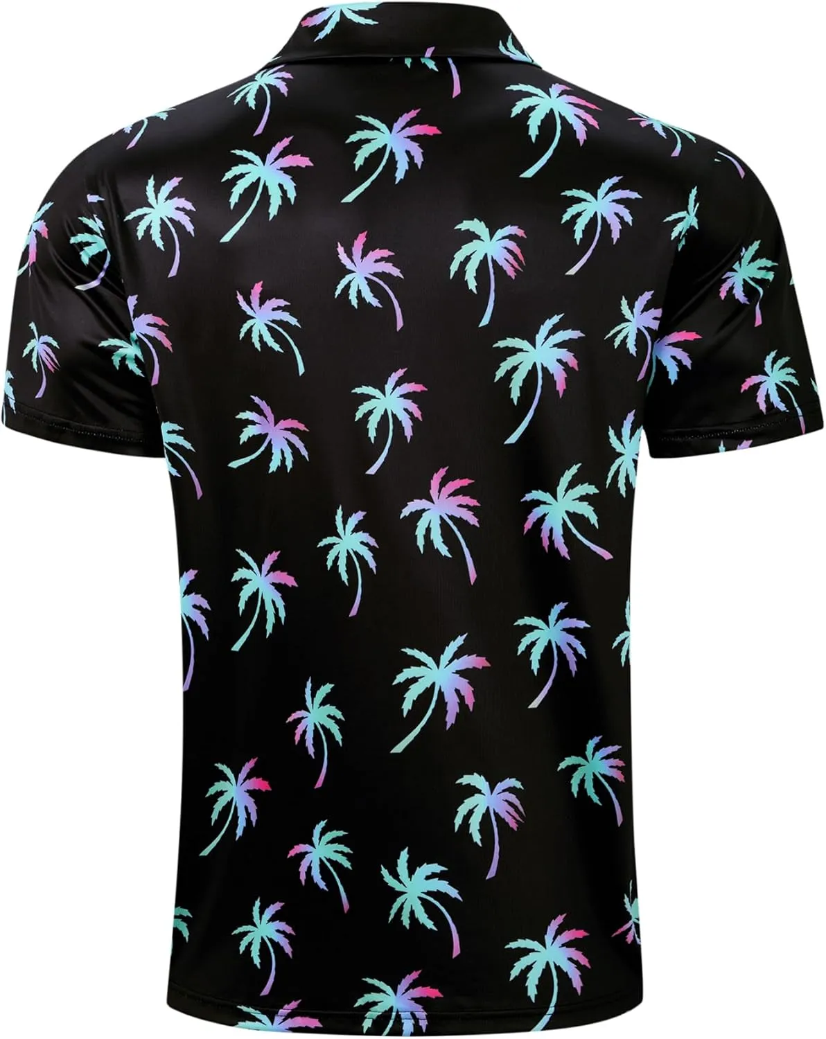 uideazone Mens Polo Shirts Short Sleeve Dry Fit 3D Print Moisture Wicking Funny Golf Shirt