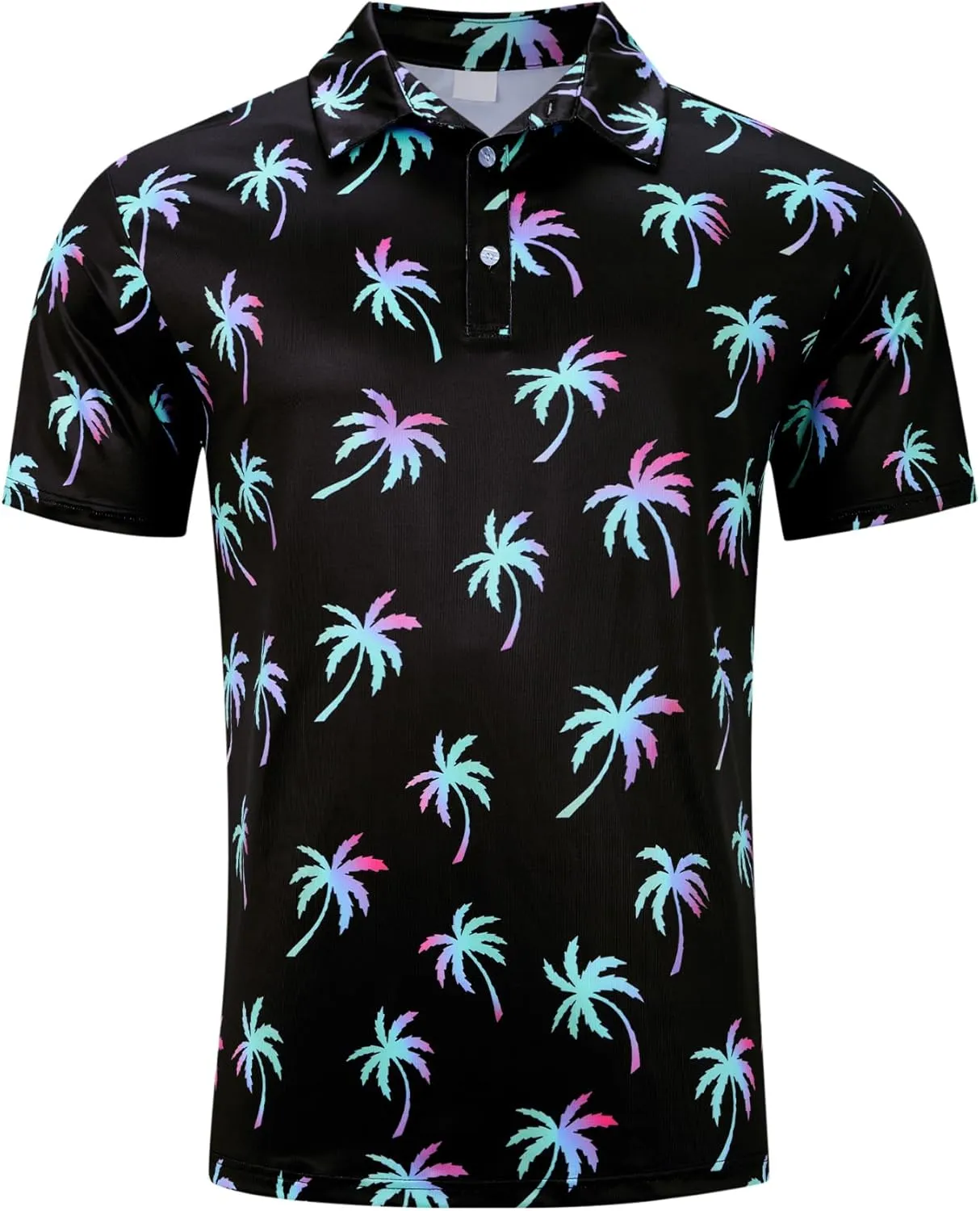 uideazone Mens Polo Shirts Short Sleeve Dry Fit 3D Print Moisture Wicking Funny Golf Shirt