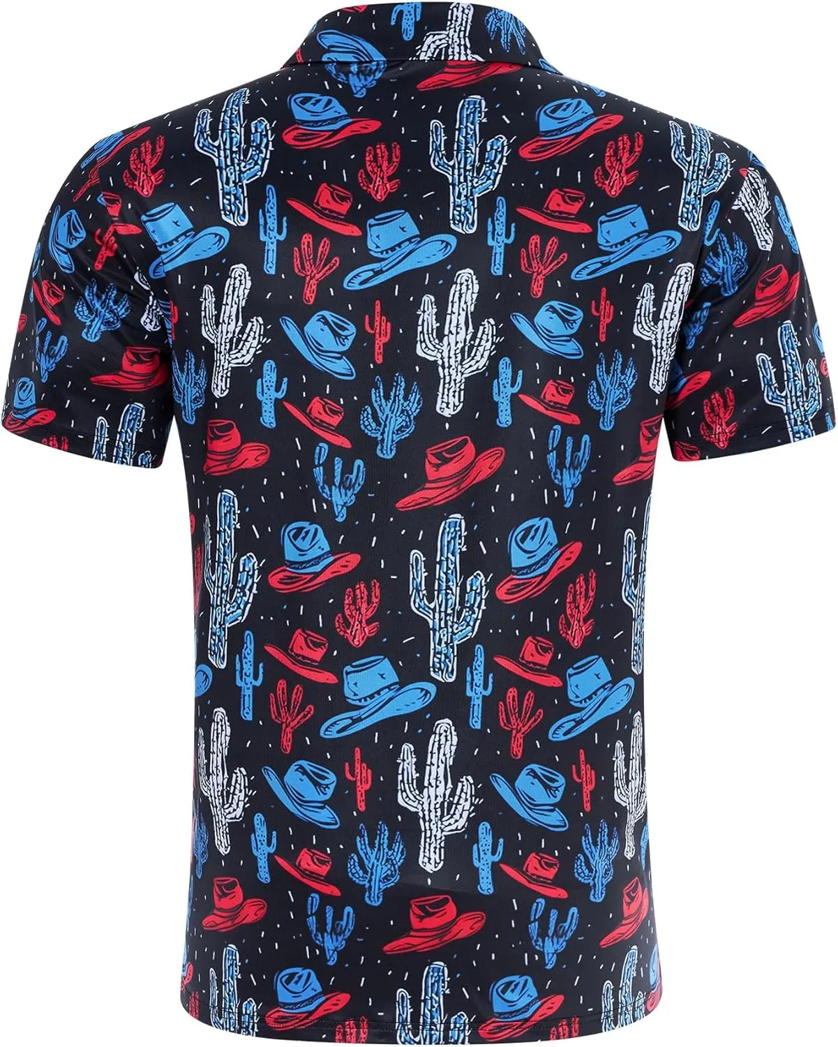 uideazone Mens Polo Shirts Short Sleeve Dry Fit 3D Print Moisture Wicking Funny Golf Shirt