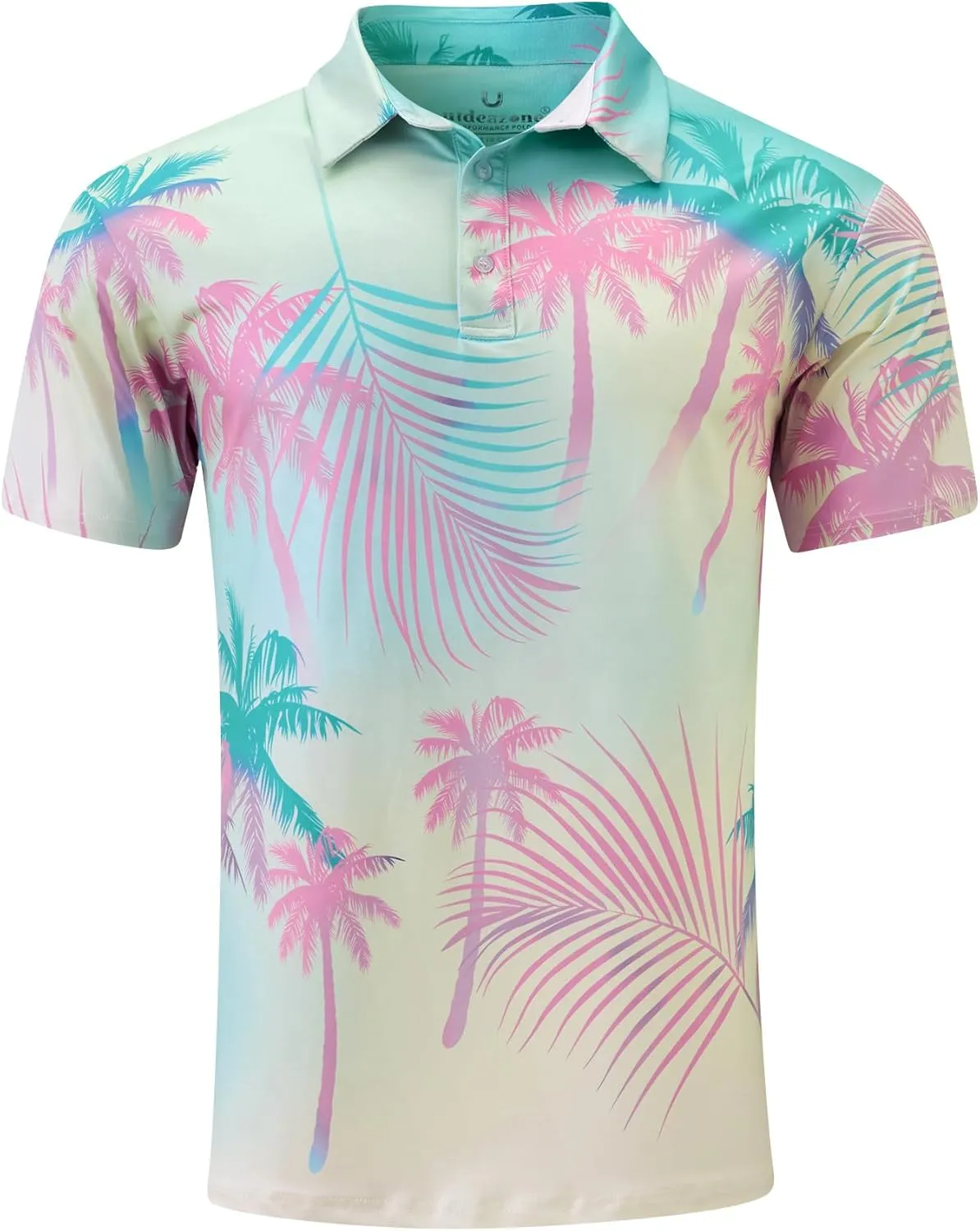 uideazone Mens Polo Shirts Short Sleeve Dry Fit 3D Print Moisture Wicking Funny Golf Shirt