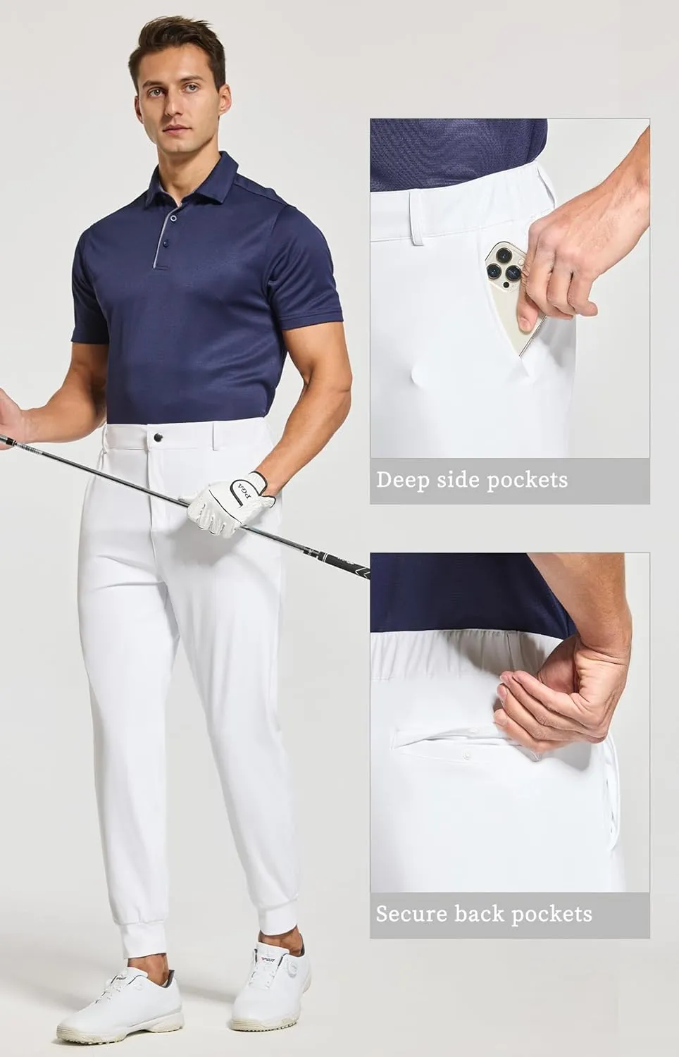 Willit Men's Golf Joggers Stretch Pants with 5 Pockets Slim Fit Sweatpants Work Dress Pants with Belt Loops