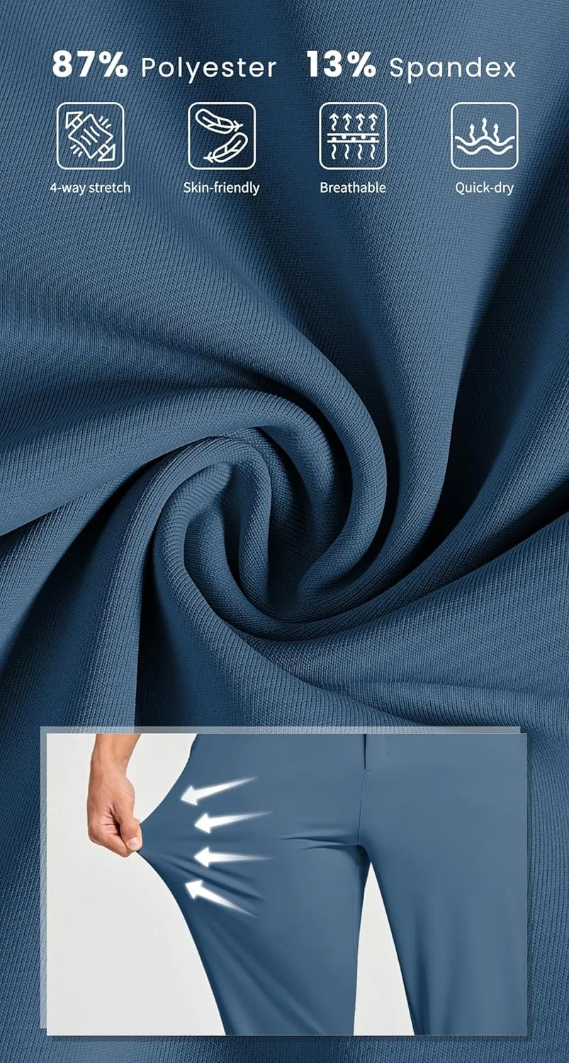 Willit Men's Golf Joggers Stretch Pants with 5 Pockets Slim Fit Sweatpants Work Dress Pants with Belt Loops