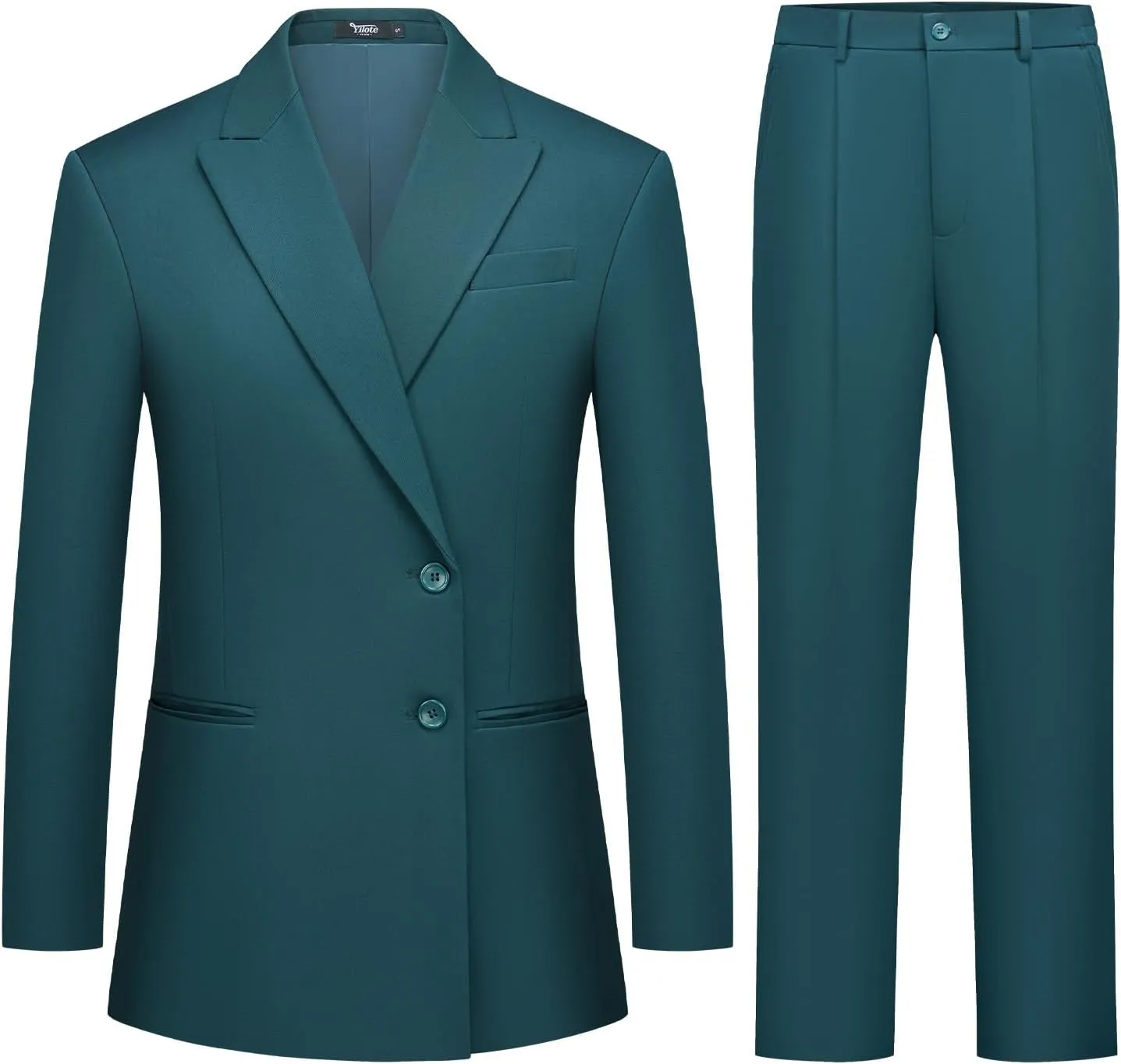 Women's 2 Piece Suit Two Button Business Casual Office Work Outfits Dressy Blazer Wide Leg Pants Set