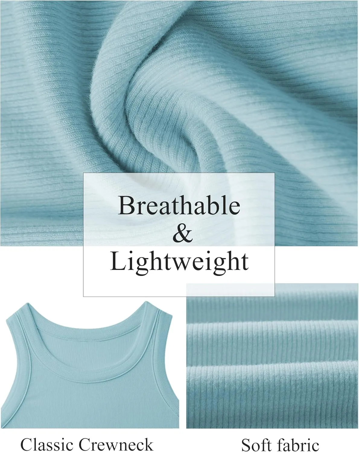 Womens Tank Tops High Neck Sleeveless Ribbed Tank Casual Basic Thick Strap Slim Fitted Racerback Shirts