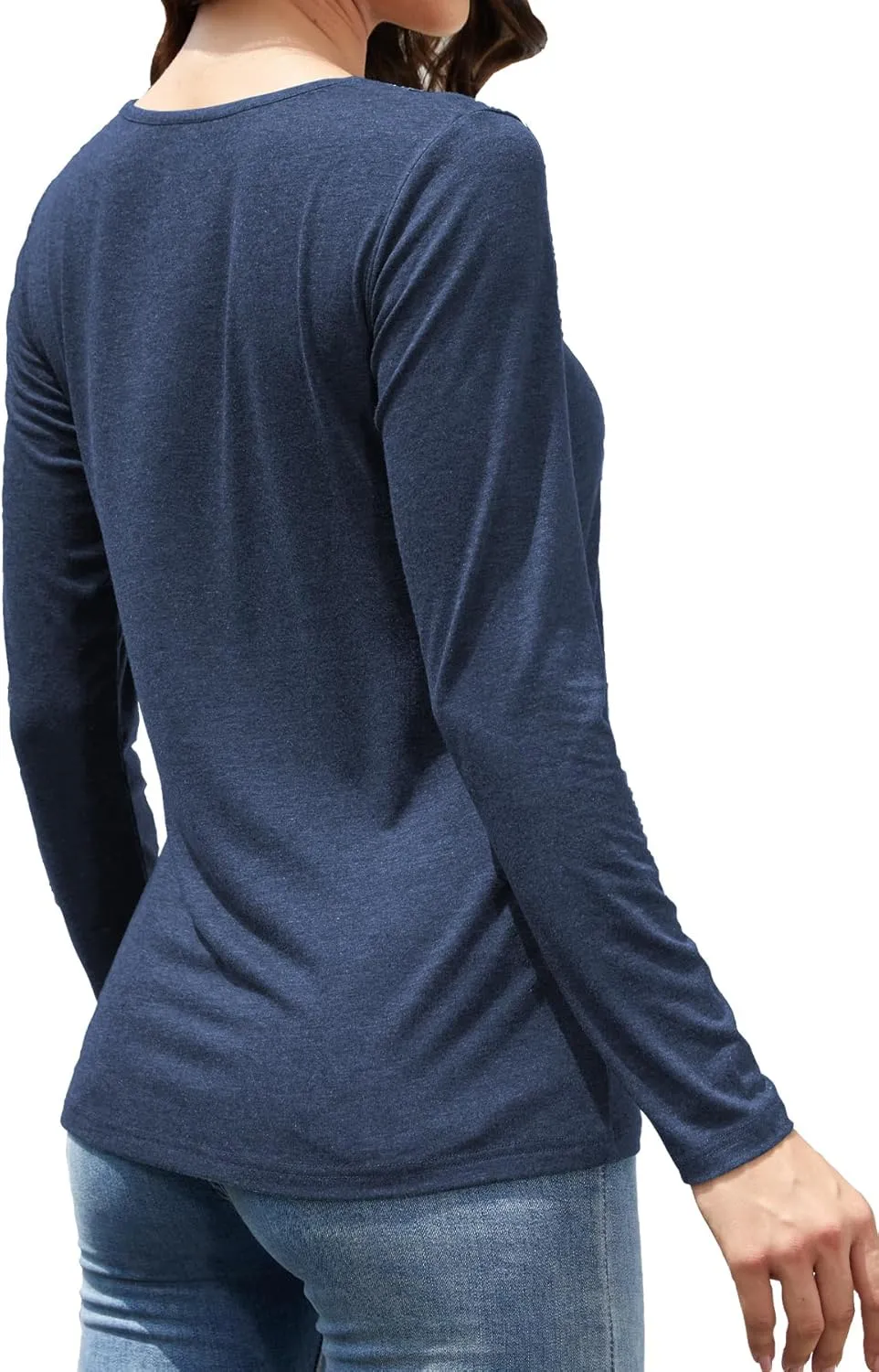 Womens Tops Dressy Casual V Neck Long Sleeve Lace Splice T Shirts Cute Fashion Clothes 2025