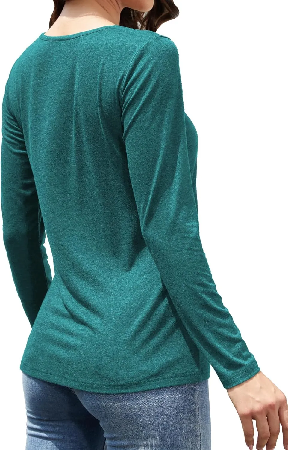 Womens Tops Dressy Casual V Neck Long Sleeve Lace Splice T Shirts Cute Fashion Clothes 2025