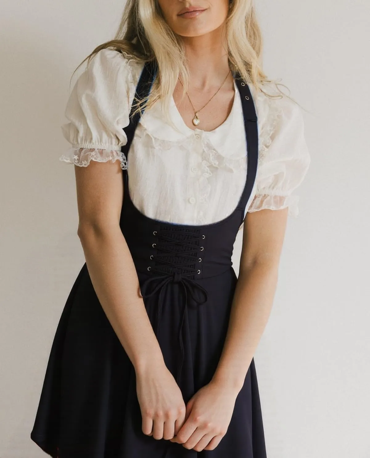 YOINS Women's Suspender Skirt Basic High Waist Versatile Flared Skater Skirt