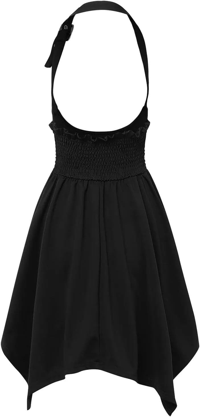 YOINS Women's Suspender Skirt Basic High Waist Versatile Flared Skater Skirt